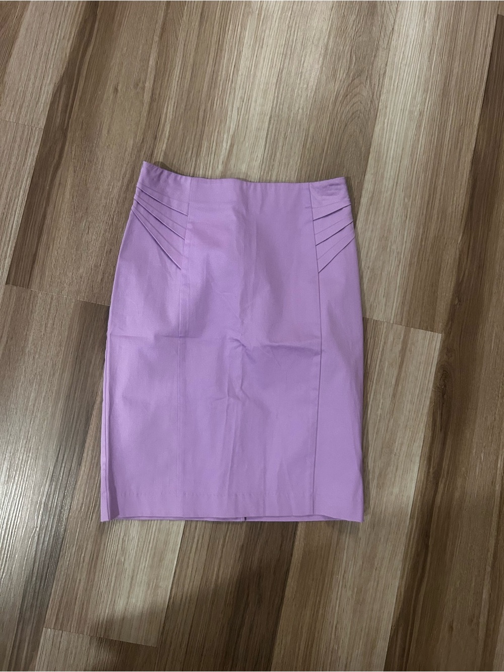 New York & Company Lilac Pencil Skirt with Pleat Accents